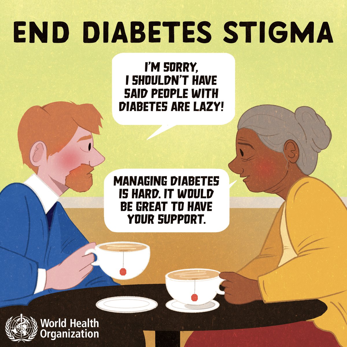 Today is #WorldDiabetesDay!

Let’s stop #diabetes stigma!

The right words go a long way.

💙 Be inclusive.
💙 Be kind.
💙 Be respectful.

bit.ly/40QWn5o
