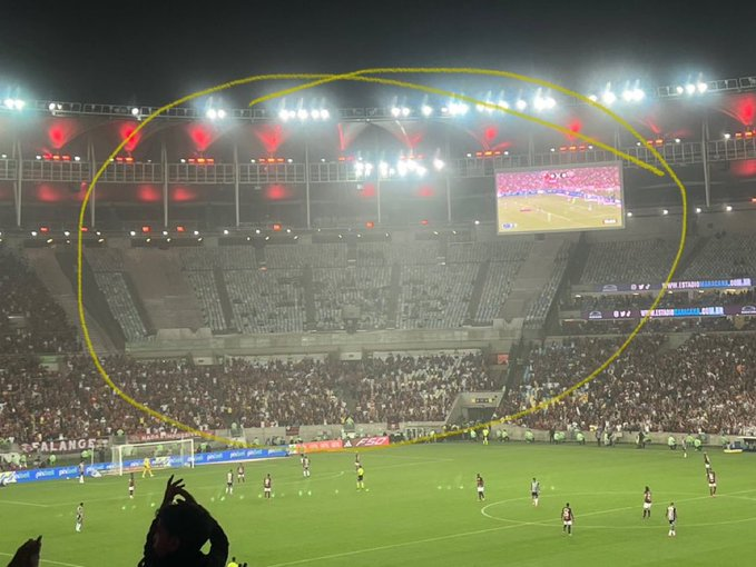 cavalinhodocec's tweet photo. Setor visitante destinado aos torcedores do Atlético-MG no Maracanã na partida de hoje contra o Flamengo. 🤏🏻 https://t.co/meXsbtlCKj