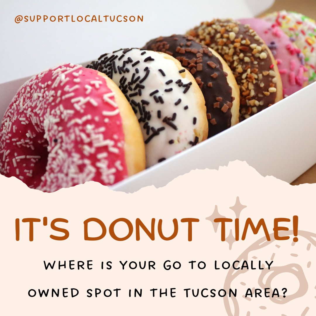 SupportTucson's tweet photo. Where's your local #1 place for donuts? Tag them and let's share some love!

#tucsonaz #supportlocaltucson #tucsonfoodie https://t.co/QkPBimQfkm