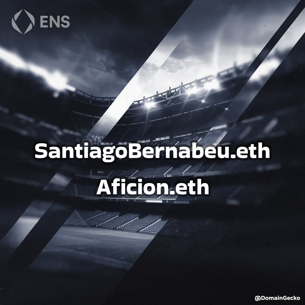 DomainGecko's tweet photo. For the die-hard football aficionados and @realmadrid fans! ⚽️🏟️ 

Now’s your chance to own santiagobernabeu.eth and aficion.eth – two #ENS names that embody passion and pride, perfect for fan engagement, collectibles, or digital hubs! 🔥🔥🔥

Who’s ready to claim the ultimate #Web3 fan domains?

🔗 Available on: 
OpenSea: https://t.co/0Pvdtpf9lm
ENS Vision: https://t.co/XCI4RqqA0Q

#criptomoedas #dominios #ETH #UDFAm #Web3Community #ENSdomains #CriptoBrasil #DomainNames #Crypto #Web3Names #EnsNames #domains #criptovalute #opensea #ensvision #Bitcoin #HalaMadrid #RealMadrid #Madridista #SantiagoBernabeu #DigitalIdentity #Ethereum