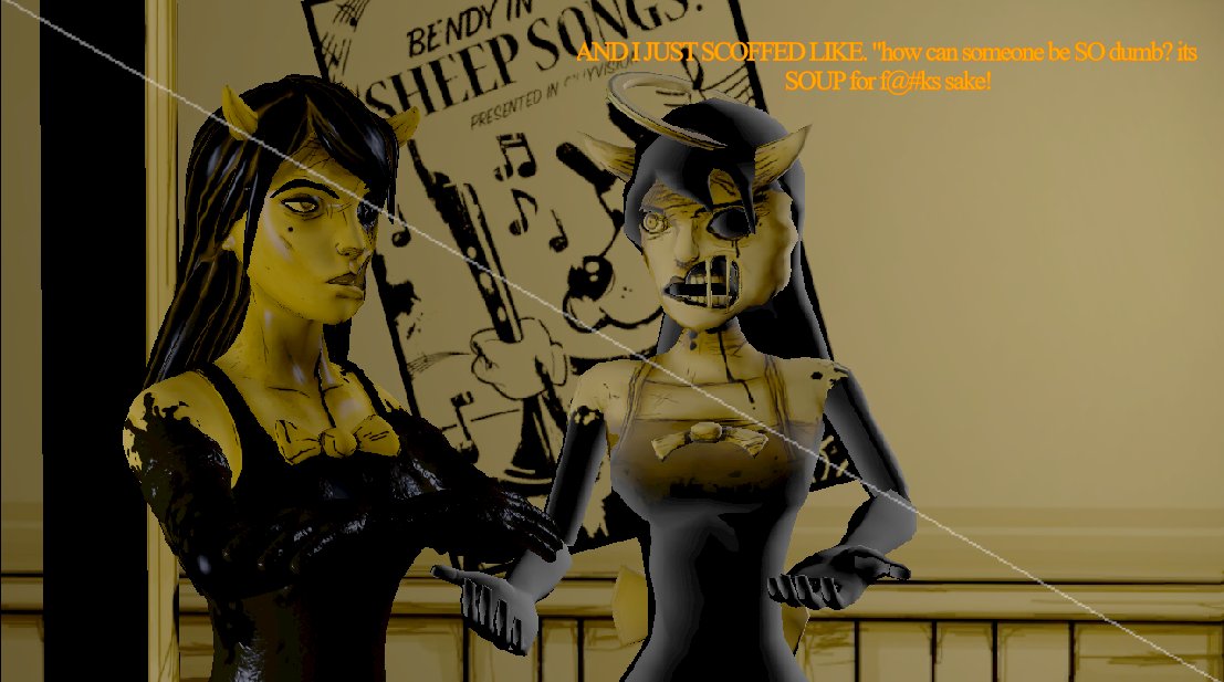 TheBekaShow13's tweet photo. multiverse bestie with a resting b- face.
#batim #batdr #multiverse #bendyandthedarkrevival #bendyandtheinkmachine #aliceangel #sfm #sfmcomic https://t.co/iLlxOnCnst