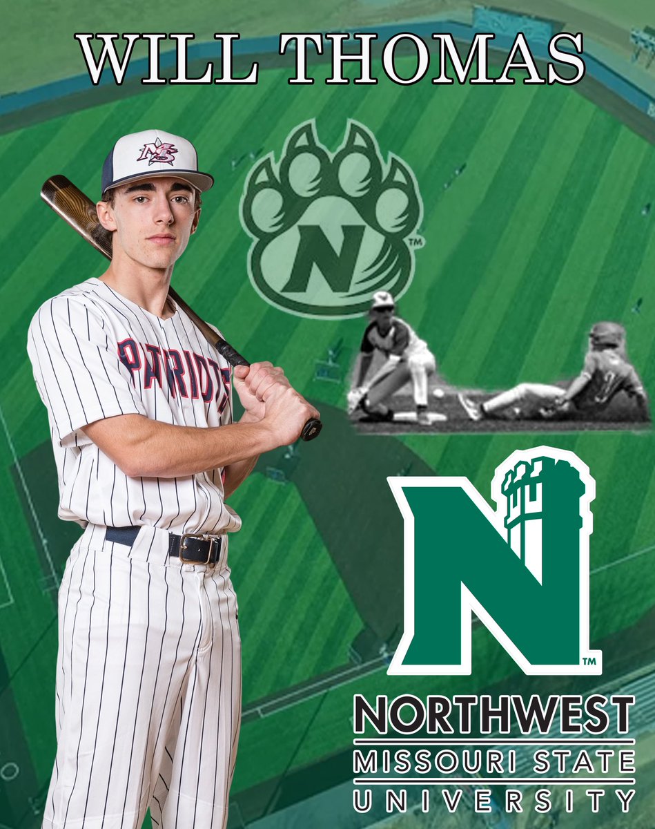 MSHSactivities's tweet image. Patriot Shoutout to Will Thomas! He has decided to continue his education and baseball career at @NWMOSTATE Way to go, Will! We cannot wait to see you compete for @NWBearcatBSB  Congratulations! #MillardSouthFamily @MSHS_Baseball