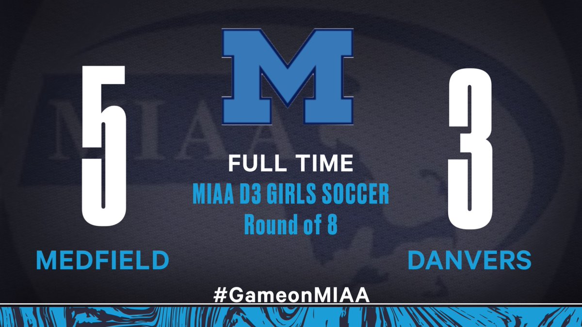 Medfield Athletics (@medfieldad) on Twitter photo D3 <a href="/MIAA033/">MIAA</a> Girls Soccer โฝ๏ธ Rd of 8:
<a href="/G_MEDSOC/">Medfield GSOC</a> (#2) vs <a href="/WeAreDanvers/">Danvers Falcons</a> (#7)
๐ฅ
โs
Keating
Weafer
George
Naughton (2)
Warriors moving on to Final Four!
Terrific game and season to Falcons!
<a href="/coachmace/">Michael Mason</a> <a href="/TVLSportsMa/">TVL Sports Updates</a> <a href="/GlobeSchools/">Boston Globe Schools</a> <a href="/BostonHeraldHS/">Danny Ventura</a> D3 <a href="/MIAA033/">MIAA</a> Girls Soccer โฝ๏ธ Rd of 8:
<a href="/G_MEDSOC/">Medfield GSOC</a> (#2) vs <a href="/WeAreDanvers/">Danvers Falcons</a> (#7)
๐ฅ
โs
Keating
Weafer
George
Naughton (2)
Warriors moving on to Final Four!
Terrific game and season to Falcons!
<a href="/coachmace/">Michael Mason</a> <a href="/TVLSportsMa/">TVL Sports Updates</a> <a href="/GlobeSchools/">Boston Globe Schools</a> <a href="/BostonHeraldHS/">Danny Ventura</a>