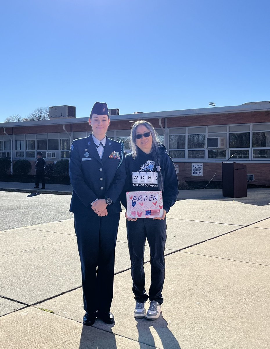 Cheering my AP Chemistry star, Arden Greer singing the National Anthem at the West Orange Veterans Day Ceremony.#WestOrangeNJ #woscience