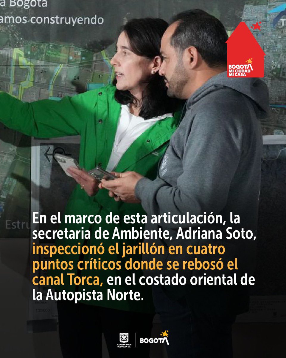 Bogota's tweet photo. 🧵1/2
Desde el PMU (Puesto de Mando Unificado), liderado por la Secretaria de @Ambientebogota, Adriana Soto. https://t.co/nSP8KvYHbR