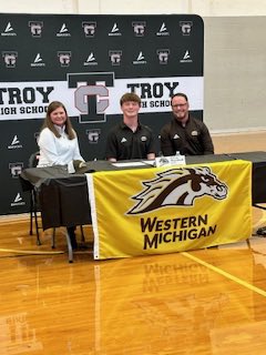 Troy__Athletics's tweet photo. Signing Day continued!  Congrats!  Congrats to Trevor, Madelyn and Anna! https://t.co/bXsNhBapau