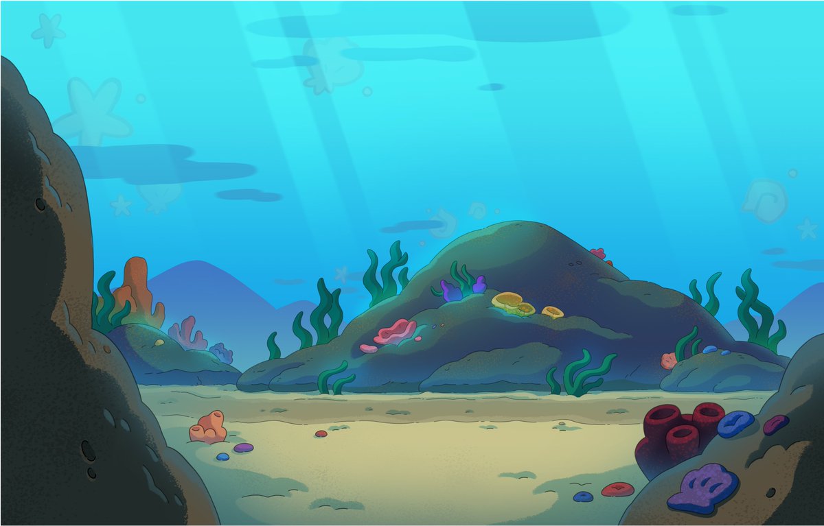 vorolfo's tweet photo. Background paints from "Shark!" 🐻‍❄️🐼🐻📦🌟 From the WBB Atlantis Bound arc that aired in Asia~ 1/2 https://t.co/Br8Qd73QzQ