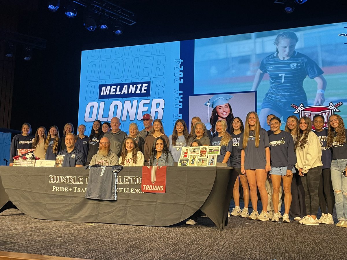 Kingwood_Soccer's tweet image. Congratulations to our own #7 @Melanie_Oldner and her commitment to @TroyTrojansWSOC !!! We are all so proud of you! @HumbleISD_KHS