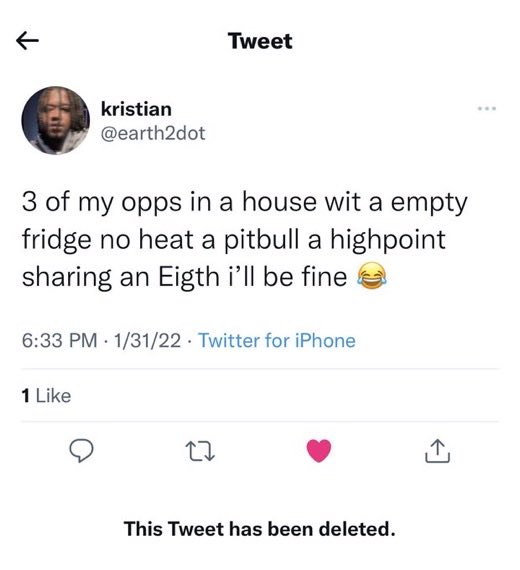 L1lmilford's tweet photo. Bro was too real for this https://t.co/s8jQhMxGmZ