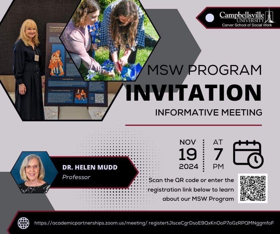 Virtual information session regarding Campbellsville University’s  masters in social work