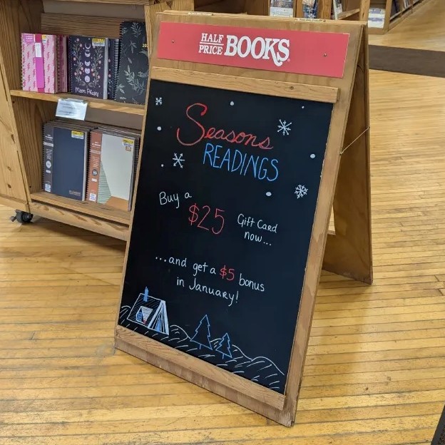 Get to gifting! Head to your local Half Price Books (or hop online) and purchase an HPB #giftcard and get a $5 bonus for a limited time. 📸: HPB Mayfield Heights in Mayfield Heights, Ohio