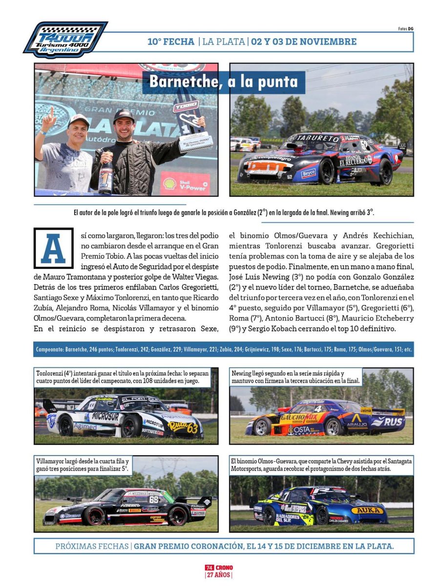 ➡ Nuestra fecha plasmada en una nueva edición de <a href="/GrupoCRONO/">Revista CRONO</a> 🏁 
-
🔗 issuu.com/revistacronotc…