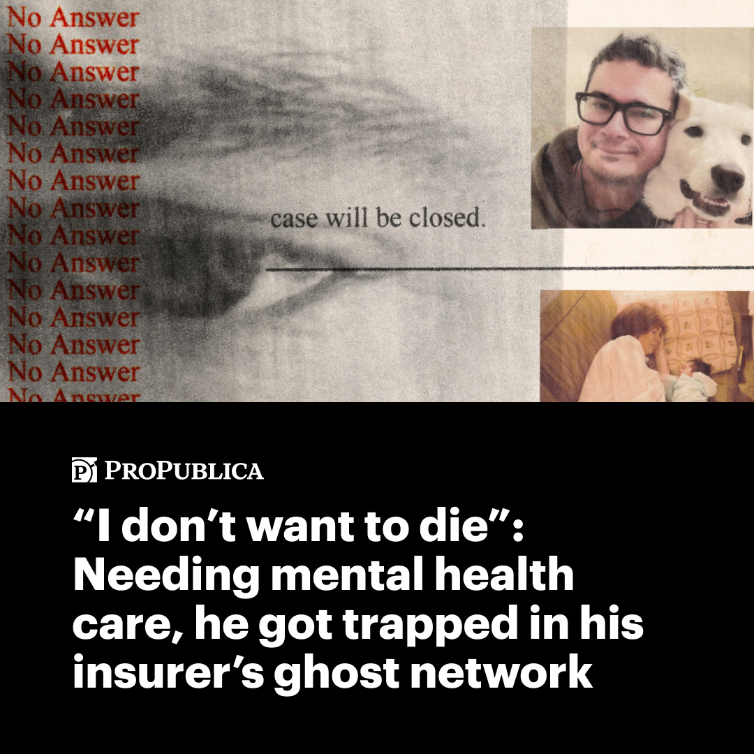 Ravi bought insurance thinking it would deliver on its promise of access to mental health care providers. After 21 phone calls and multiple hospitalizations, no one could find him a therapist.

“I don’t want to die,” he told his mom.
propub.li/3CkyAAI