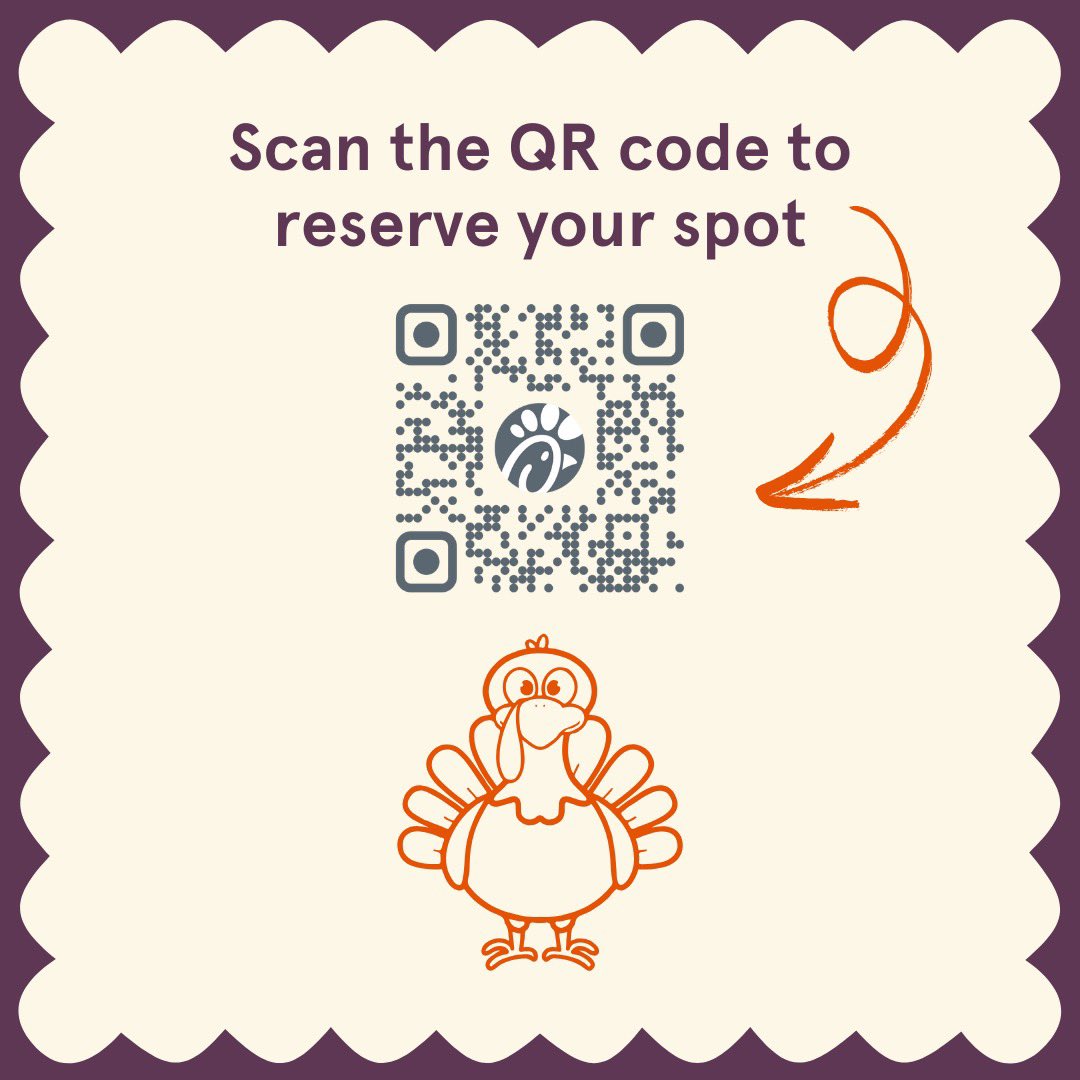 Chickfila_RL's tweet photo. Come join us for a fun-filled Thanksgiving Paint Party! Let your creativity flow as we celebrate with friends, family and of course, the cow! All materials will be provided, just bring your enthusiasm! See you there! 🦃🧡

To reserve your spot, scan the QR code on the next image! https://t.co/3h6Yiy9mJW