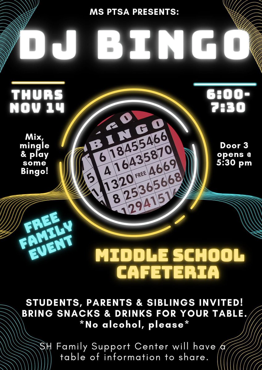 Sweet Home Middle School PTSA (@shmsptsa) on Twitter photo We can’t wait! B-I-N-G-O
<a href="/SweetHomeCSD/">Sweet Home Central School District</a> <a href="/tasanap0p/">Nataša Popović</a> <a href="/PrincipalDauria/">Marissa Dauria</a> We can’t wait! B-I-N-G-O
<a href="/SweetHomeCSD/">Sweet Home Central School District</a> <a href="/tasanap0p/">Nataša Popović</a> <a href="/PrincipalDauria/">Marissa Dauria</a>