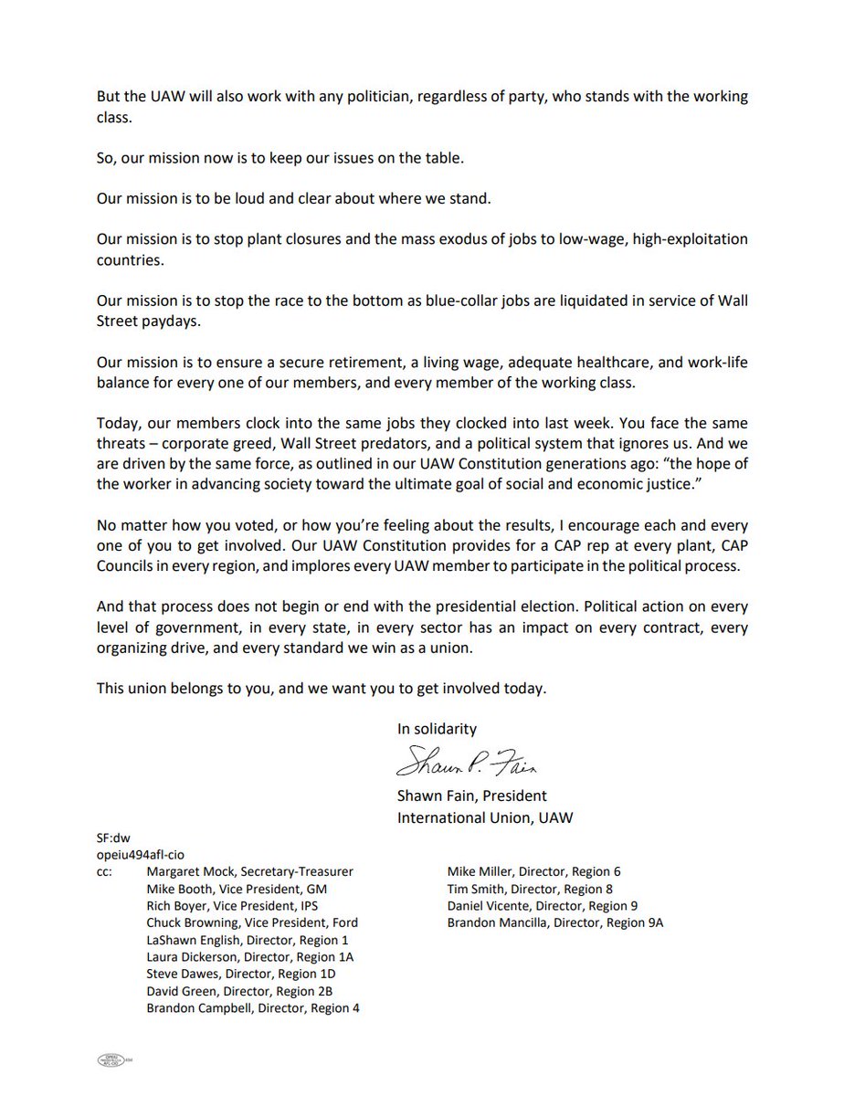 A message from UAW International President Shawn Fain