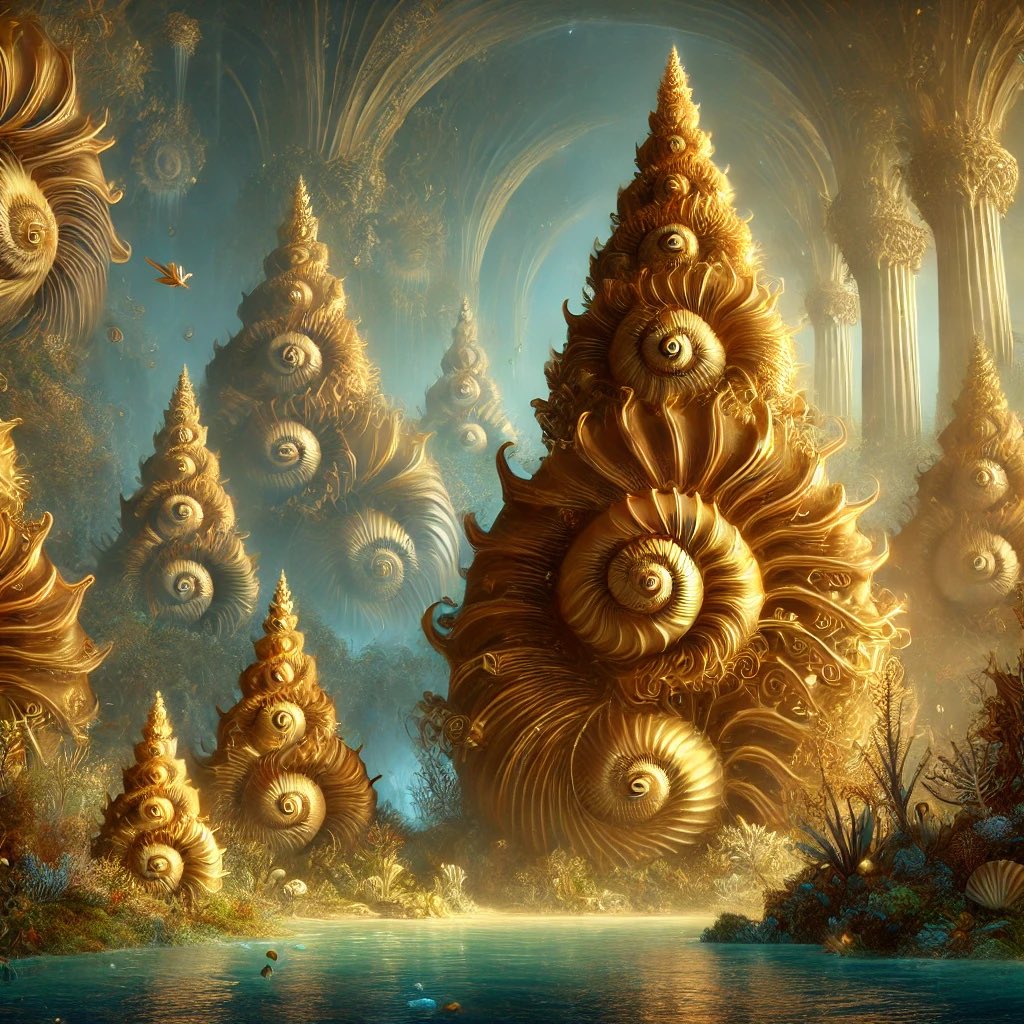 CRealmbeasts's tweet photo. Golden seashell towers rise under rays of light, forming an enchanting underwater kingdom. 🐚✨
#AIart #UnderwaterCastle #GoldenSeashells #OceanMagic #RealmBeasts
光の中で輝く黄金の貝殻の塔が、幻想的な水中王国を形作っています。🐚✨
#水中のお城 #黄金の貝殻 #海の魔法 https://t.co/Epi0LVV0dc
