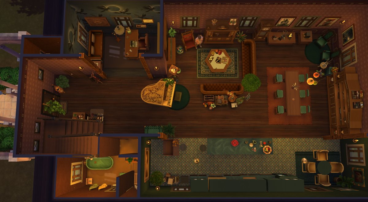 LinetteMJones's tweet photo. Sims4LifeAndDeath. Rénovation d'une des 3 maisons TheKateEsmerald. Cuisine salonTV salle à manger, 2 bureaux, WC, 3 chambres, 1 sdb, 1 serre, compétence cuisine, jardinage, menuiserie, composition florale, analyse reliques anciennes, peinture, musique, écriture, informatique. https://t.co/kBNSa2MbCL