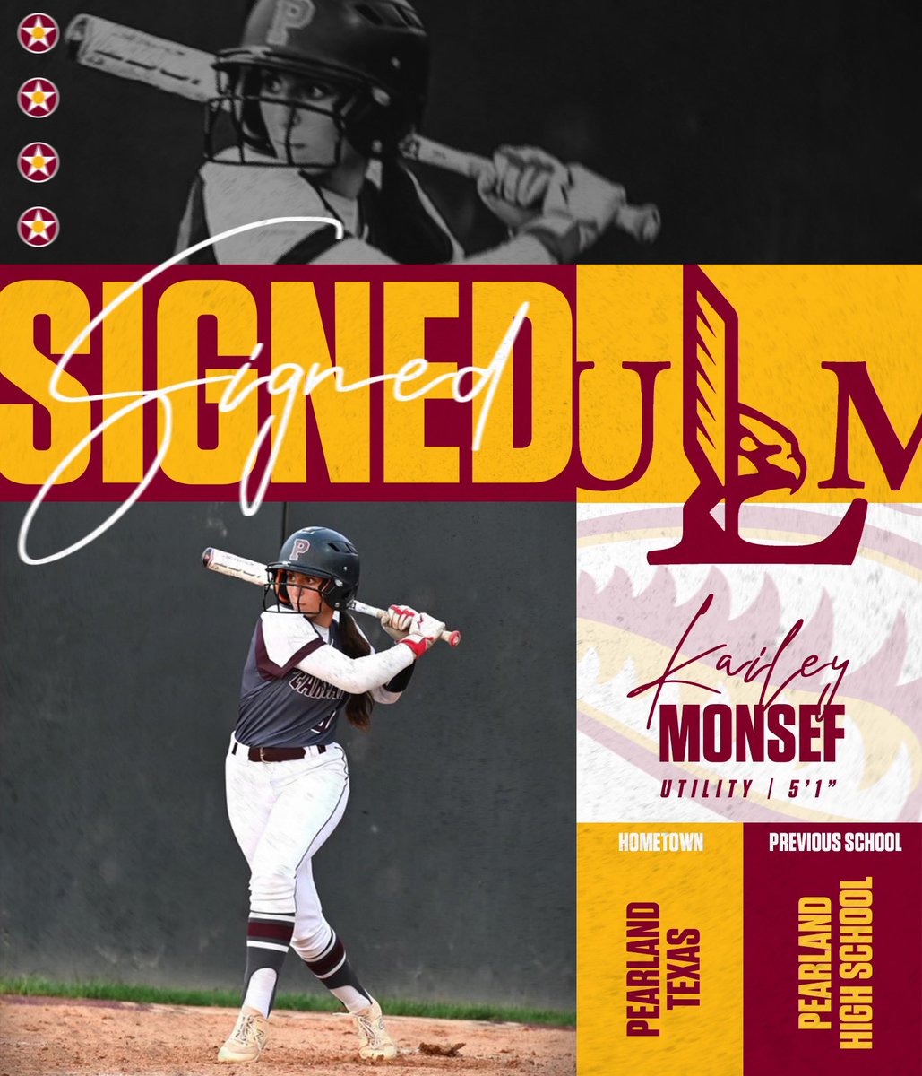 ULM Softball (@ulm_softball) on Twitter photo Pearland➡️Monroe
Kailey Monsef has signed the dotted line✍🏼 Help us welcome this WARHAWK to the BAYOU🤩 <a href="/kailey53309719/">Kailey Monsef</a>
#SHIP
#SIGNED
#SIGNINGDAY2024 Pearland➡️Monroe
Kailey Monsef has signed the dotted line✍🏼 Help us welcome this WARHAWK to the BAYOU🤩 <a href="/kailey53309719/">Kailey Monsef</a>
#SHIP
#SIGNED
#SIGNINGDAY2024