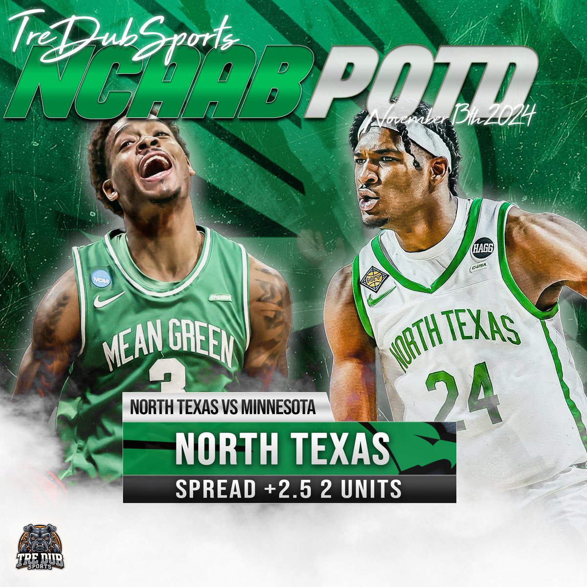 Tredubsports's tweet photo. CBB ๐
North Texas +2.5 https://t.co/vLJcC9g1dK