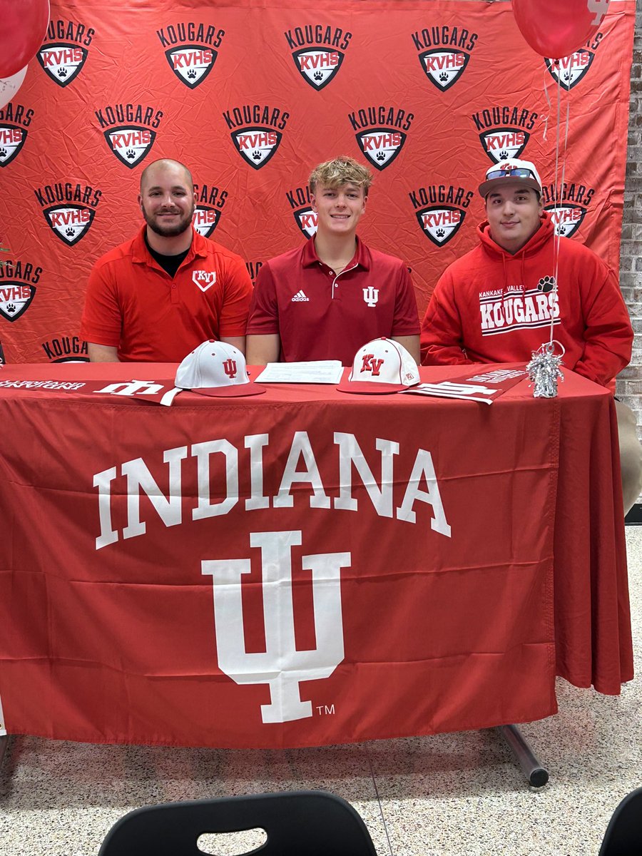 kougar_baseball's tweet photo. Congratulations to senior @AlexBarr49 as he signs his Letter of Intent to play college baseball at @IndianaBase! We are proud of you for all your hardwork and commitment, Alex. Senior season incoming! 

#family #valley #CDR https://t.co/NOKpiisAAk
