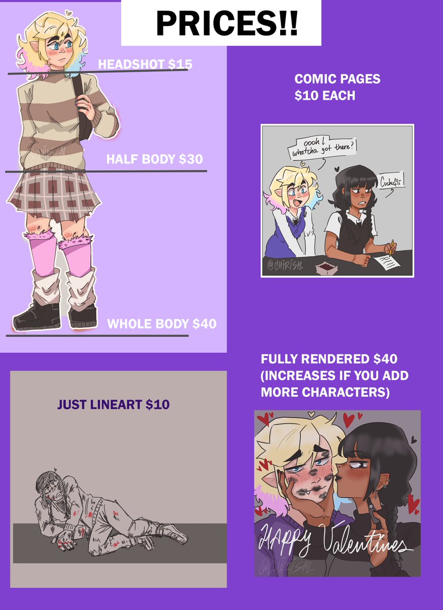 chirism_'s tweet image. HIHI emergency c0mmissions!!! 
So I don&apos;t want to get into too much detail but basically my mom needs eye surgery and our car got stolen so we really need the money!!!
#wenclair #art #artistsontwitter #commissionsoopen