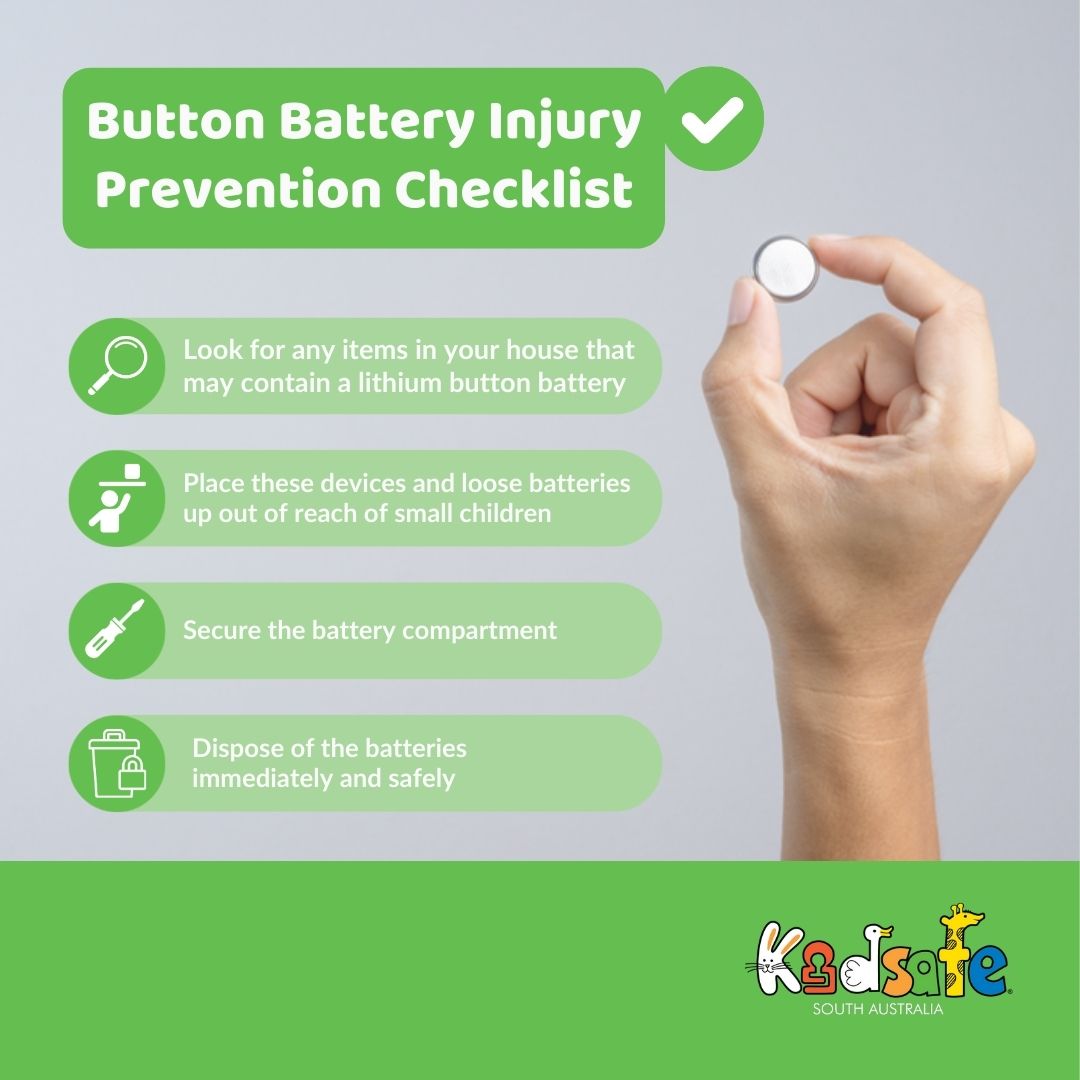 KidsafeSA's tweet photo. If you think a child has swallowed or inserted a button battery, urgent action is needed. Don’t wait for them to show symptoms, call the Poisons Information Centre urgently for expert advice on what to do, 24 hours a day, 7 days a week on 13 11 26. https://t.co/MyY1wiXxYq