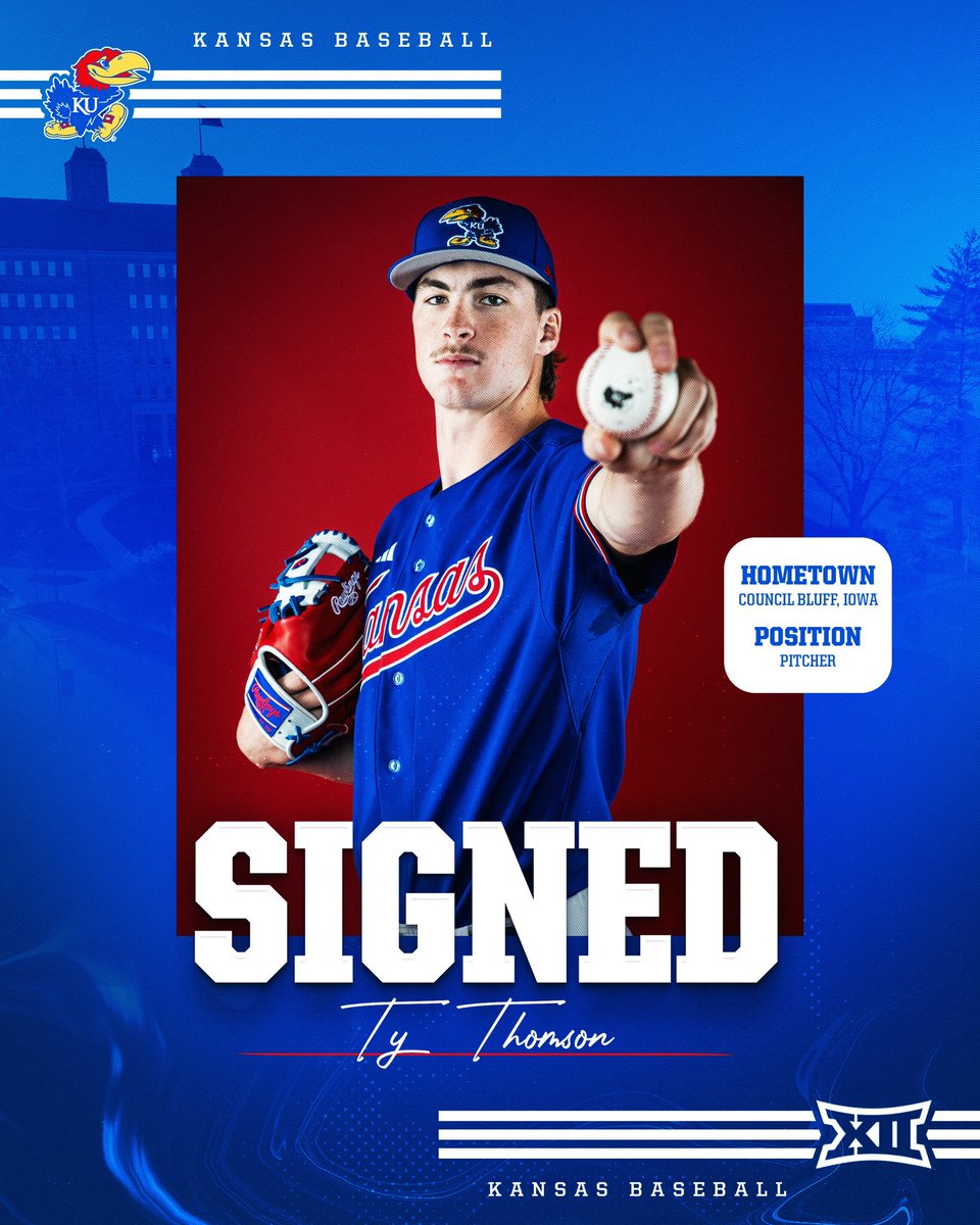 Signed ✍️

🔴 Ty Thomson 
🔵 Council Bluff, Iowa
🔴 Pitcher 

#RockChalk x <a href="/TyThomson31/">Ty Thomson</a>