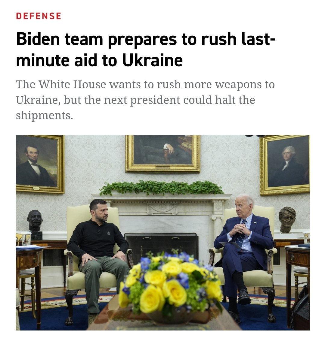 Biden and Harris are making sure to rush last minute aid to:

❌️ American families
❌️ The unhoused
❌️ N. Carolina Hurricane Victims
❌️ Curing cancer

✅️ Ukraine

In the end, it was never really about us.