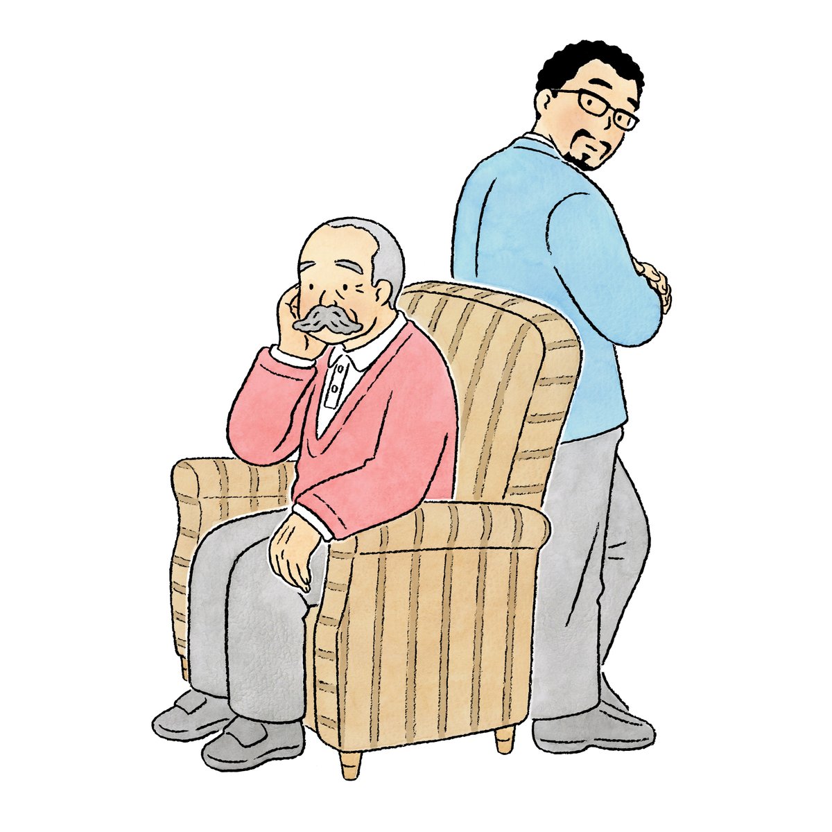作家の髙橋秀実さんがお亡くなりになったと聞いて、驚いています。2023年発売のお父さまとの日々を綴ったエッセイ『おやじはニーチェ 認知症の父と過ごした436日』の装画を描かせていただきました。イラストについてあたたかいコメントをくださったことを覚えています。ありがとうございました…! 