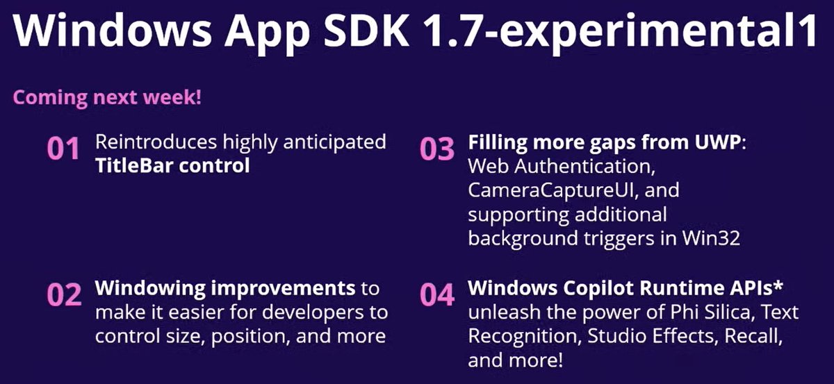 AndrewKeepCodin's tweet image. What&apos;s coming on #WinAppSDK v1.7-experimental next week!🤩
#dotNETConf  #winui #windowsdev
