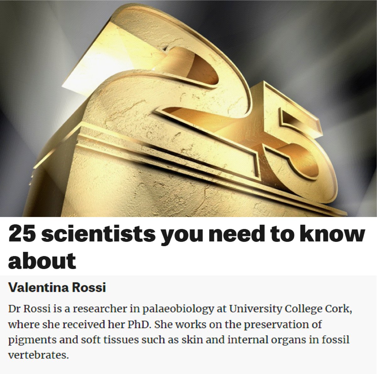 Maria McNamara (@mariamcn_palaeo) on Twitter photo UCC palaeontologist Dr Valentina Rossi has been featured in a list of ā25 scientists you need to know aboutā based in Ireland.
siliconrepublic.com/innovation/sciā¦
<a href="/uccBEES/">Biological, Earth & Environmental Sciences, UCC</a> <a href="/SEFSUCC/">SEFS@UCC</a> <a href="/ERC_Research/">European Research Council (ERC)</a> UCC palaeontologist Dr Valentina Rossi has been featured in a list of ā25 scientists you need to know aboutā based in Ireland.
siliconrepublic.com/innovation/sciā¦
<a href="/uccBEES/">Biological, Earth & Environmental Sciences, UCC</a> <a href="/SEFSUCC/">SEFS@UCC</a> <a href="/ERC_Research/">European Research Council (ERC)</a>
