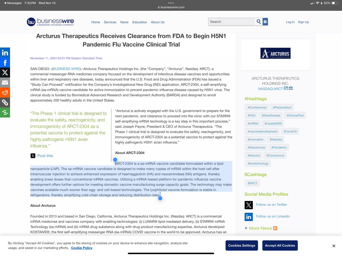 RenzTom's tweet image. BREAKING: FDA is authorizing clearance for Phase 1 study of a sa-mRNA vaccine for the FLU!

On the heels of the Japanese authorization of a new sa-mRNA vaccine and the threat of a @RobertKennedyJr led HHS the FDA is approving a phase on study on an incredibly dangerous sa-mRNA