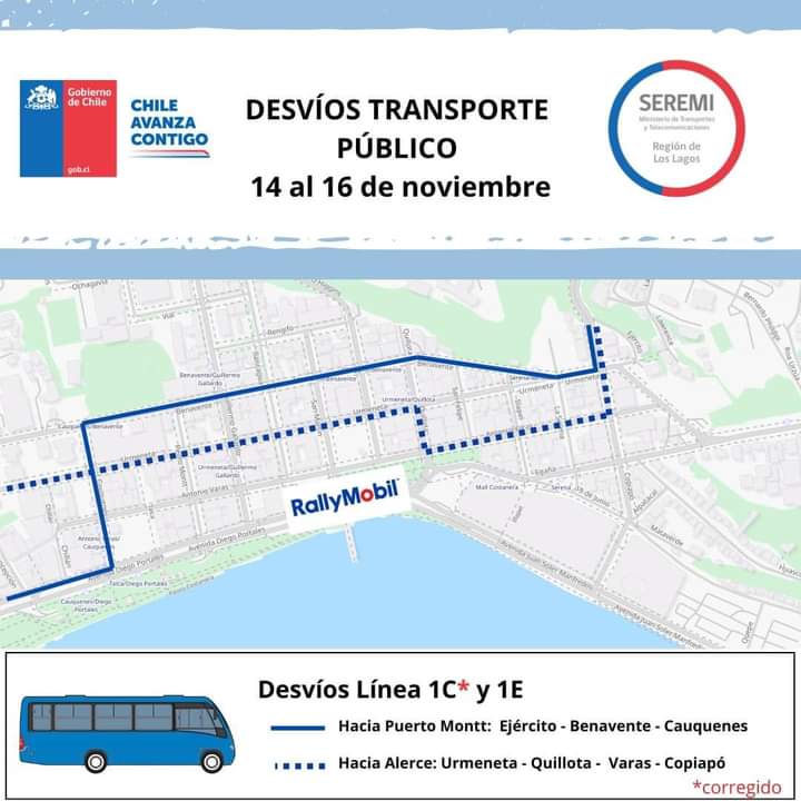 mauroelbueno's tweet photo. #PuertoMontt! 
Por evento #RallyMobil y consideración de montajes de estructura, cierres programados en Avenida Diego Portales, entre Guillermo Gallardo y Quillota. Esto, a contar de mañana jueves 14 de noviembre desde las 10 am, y hasta las 18:00 horas del sábado 16. https://t.co/mRfGZiOmkL