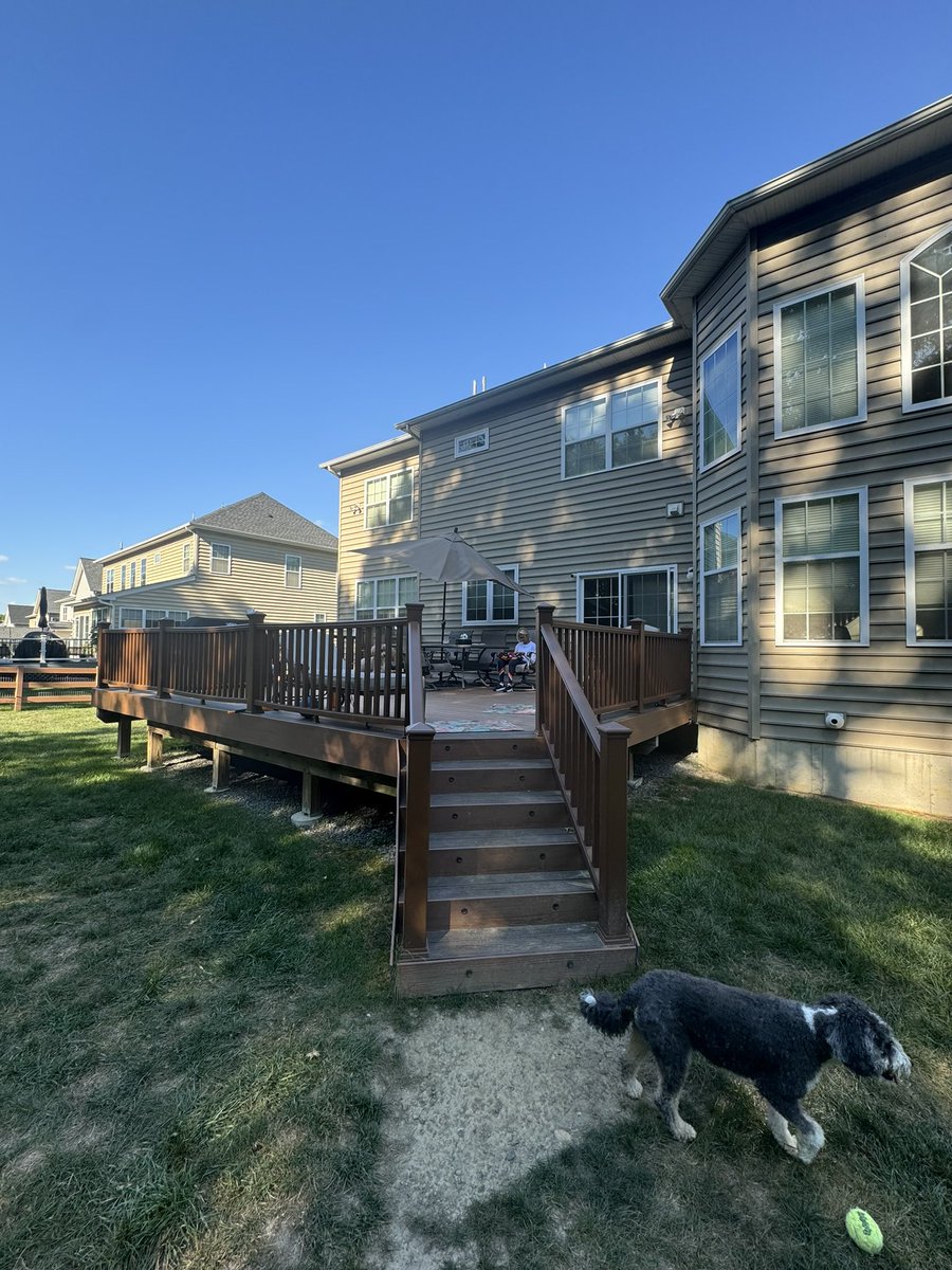 milesdecks's tweet photo. We were asked for ideas to repair this deck. The trim was improperly installed and warping, the rails were sagging, the stairs were poorly constructed as well as terrible workmanship all around. We provided a proper overhang on the decking, replaced all the trim, rebuilt the stairs, and added a beautiful lattice surround, the clients were thrilled with the final product.