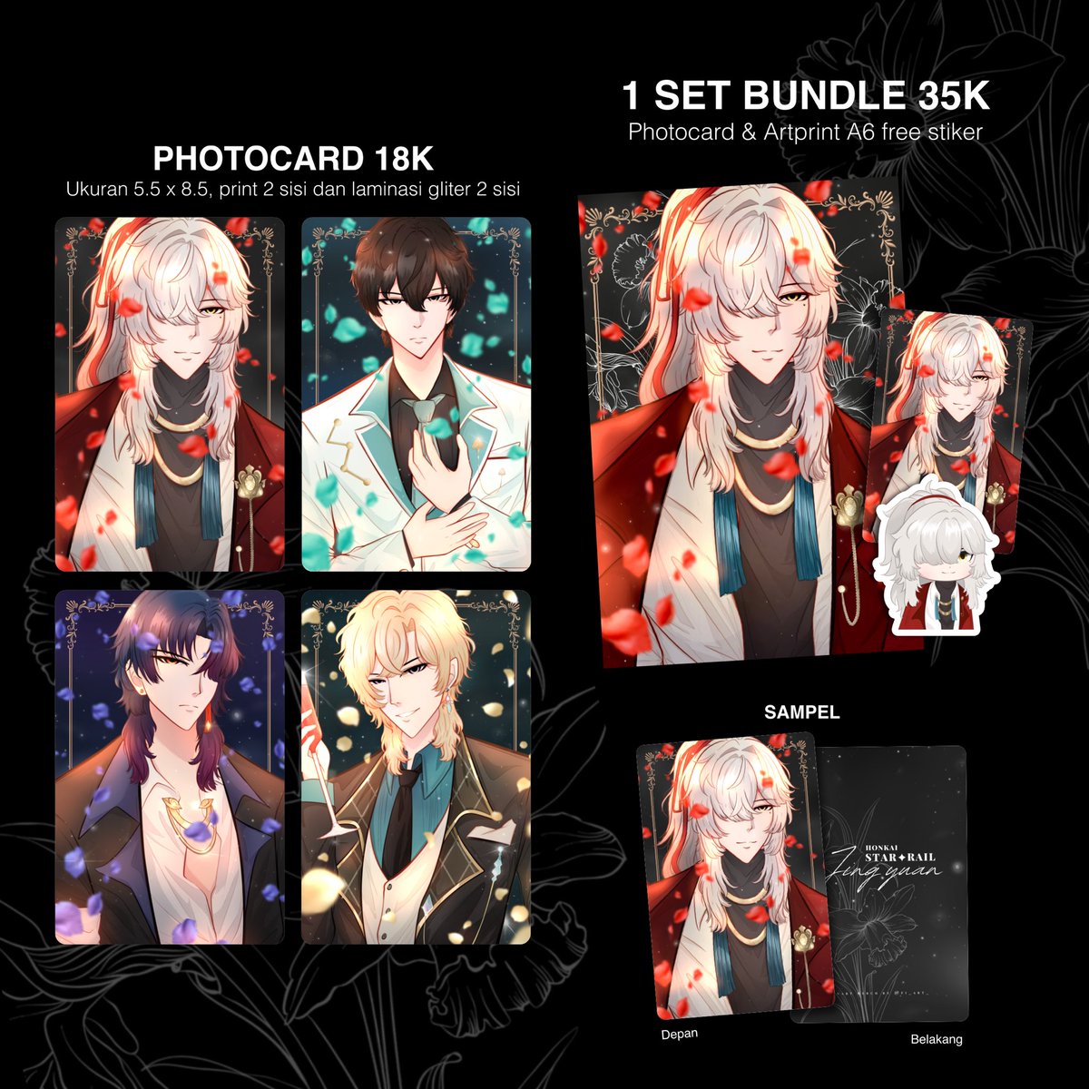 Rt’s and like very appreciated

Haloo teman” aku msh ada sisaan merch bekas CF-19, klo adaa yg minat bisa DM yaa, ada link 🍊, ayooo” di beli cogannya hehehe :D

#zonajajan #Comifuro19 #Comifuro19Catalogue #cf-19 #CF19 #HonkaiStarRail #HSR #jingyuan #blade #danheng #aventurine