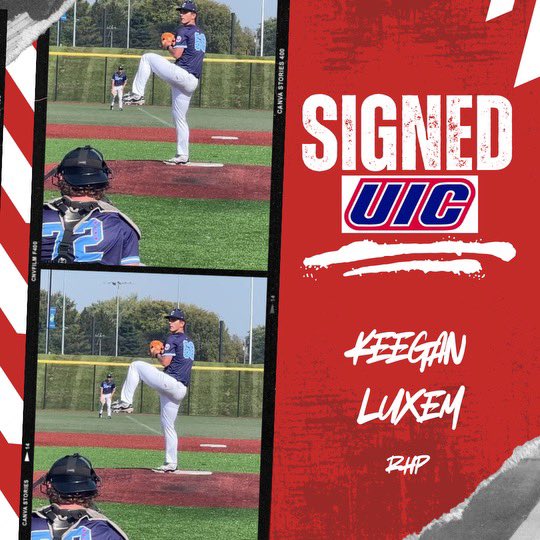 UIC_Baseball's tweet photo. The big right hander from Mt. Prospect is a Flame! Welcome to UIC, @keeganluxem! https://t.co/w7ecMaeP88