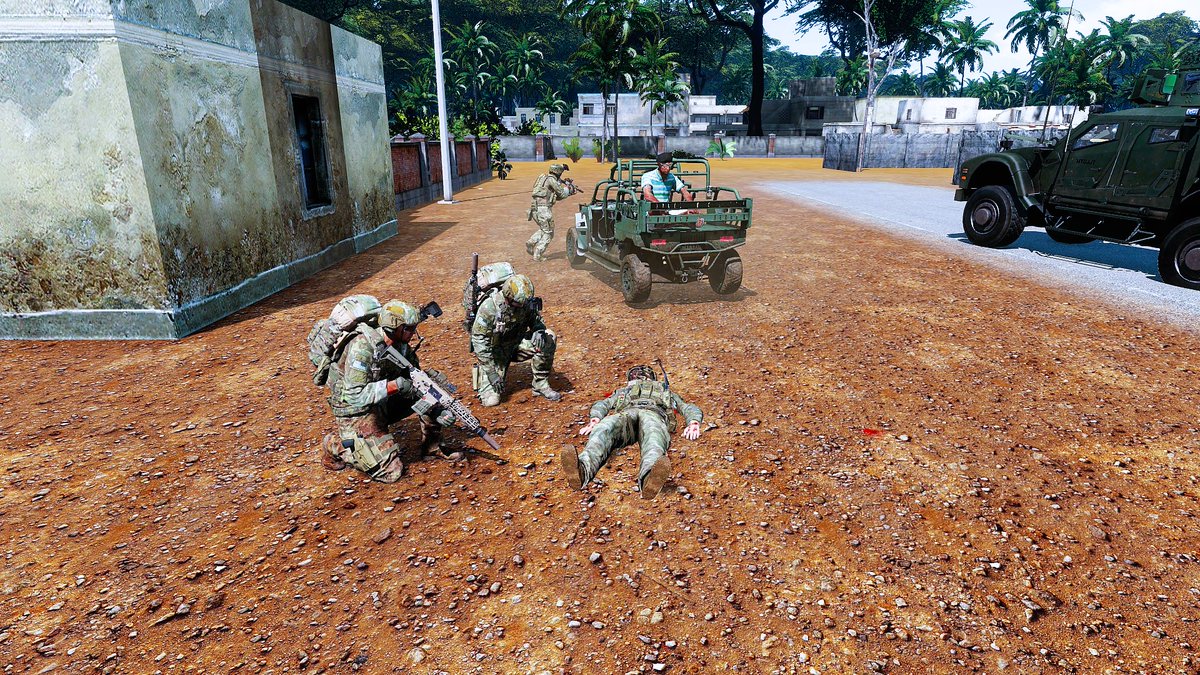NEAR HANOI, 25th Infantry Division's 3-4 Cavalry, B-Troop is conducting S&amp;R in repeating for their sister battalions of 3rd IBCT. The third image has B-Troop's FIST (SGT Kaplin and SGT Simo) and the following, a medic (SGT Mason) and squadron PA (1LT Davis) treating a patient.