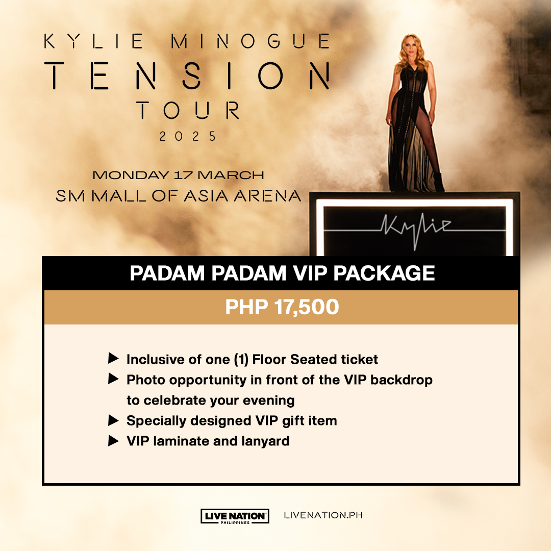 livenationph's tweet photo. Lovers, ICYMI, your Princess of Pop is coming to Manila! ⭐😍

Mark your calendars ✅
Kylie Minogue: Tension Tour 2025
📅 March 17, 2025
📍 SM Mall of Asia Arena

More details soon at https://t.co/W363tvuBcH.

#TensionTour2025
#KylieMinogueInManila https://t.co/Vow4jRe5gi