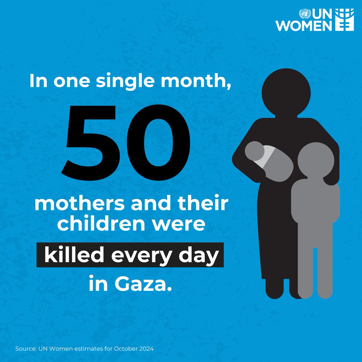 😔50 mothers and their children were killed EVERY DAY in #Gaza last month alone.

This war MUST end.

Our latest data highlights the unprecedented scale of this devastating war on women and girls: unwo.men/P6TK50U6yNm