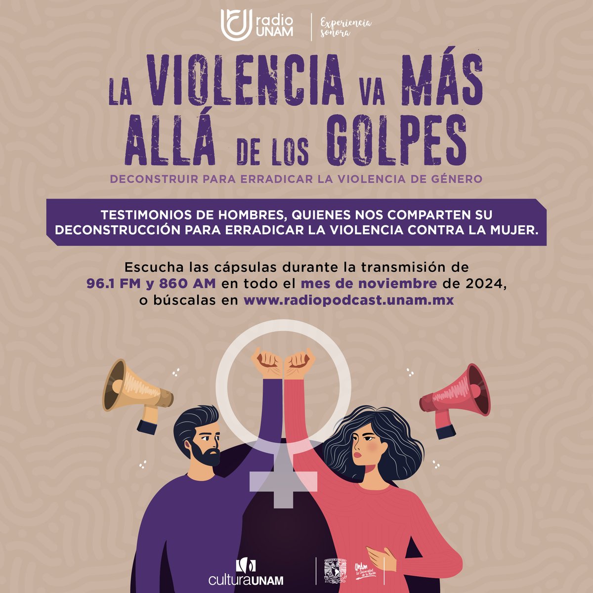 Te invitamos a escuchar #LaViolenciaVaMásAlláDeLosGolpes, una serie dedicado a visibilizar las distintas formas de violencia y a compartir testimonios que buscan erradicar la violencia de género. 

¡No te pierdas este espacio de reflexión! 🎧 💜