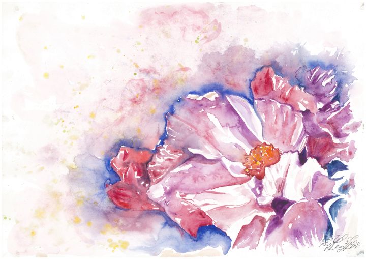RiotDiana's tweet photo. Art of the Day: "Pink Flowers Bloom". Buy at: https://t.co/UO2s51eZxG https://t.co/dRG53NonPG