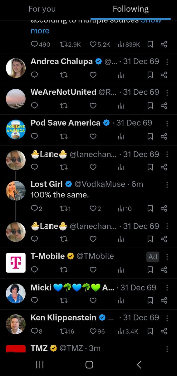 What is happening right now? Also, why Dec 31 1969?