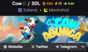 <a href="/MonstersCoins/">The Crypto Monster 🍪🍪</a> $Cow-abunga with
@Cowabunga_OnSol
! Dive in now! 🤙 3u4LijJh49EMmyxdpo2EUHgyEvBKwsD3rpxFiAmG1htd #memecoin100x #100xGems #Crypto #x1000gem #Cryptocurency #BullishAF