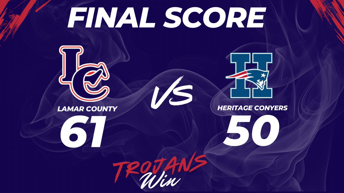 Lamar County Lady Trojans Basketball (@lcltbb) on Twitter photo 11/12/24 Girls
Lamar County - 61
Heritage Conyers - 50
M.Watts-19p, 7r, 3a, 3s
J.Foster-17p, 5r, 2s
J.Banks-5p, 4r, 3b
K.Stewart -5p, 2r
B.Jackson-4p, 6r, 2a
A.Bushby-4p, 2r, 5s
Al.Smith-3p, 2r
As.Smith-2p,6r,2a, 3s
E.Leverett-2p,4r,2a
<a href="/KyleSandy355/">Kyle Sandy</a> <a href="/HypesouthMedia/">Hypesouth Media & Athletics</a> <a href="/Jarrett_PRO/">Jarrett Christian</a> 11/12/24 Girls
Lamar County - 61
Heritage Conyers - 50
M.Watts-19p, 7r, 3a, 3s
J.Foster-17p, 5r, 2s
J.Banks-5p, 4r, 3b
K.Stewart -5p, 2r
B.Jackson-4p, 6r, 2a
A.Bushby-4p, 2r, 5s
Al.Smith-3p, 2r
As.Smith-2p,6r,2a, 3s
E.Leverett-2p,4r,2a
<a href="/KyleSandy355/">Kyle Sandy</a> <a href="/HypesouthMedia/">Hypesouth Media & Athletics</a> <a href="/Jarrett_PRO/">Jarrett Christian</a>