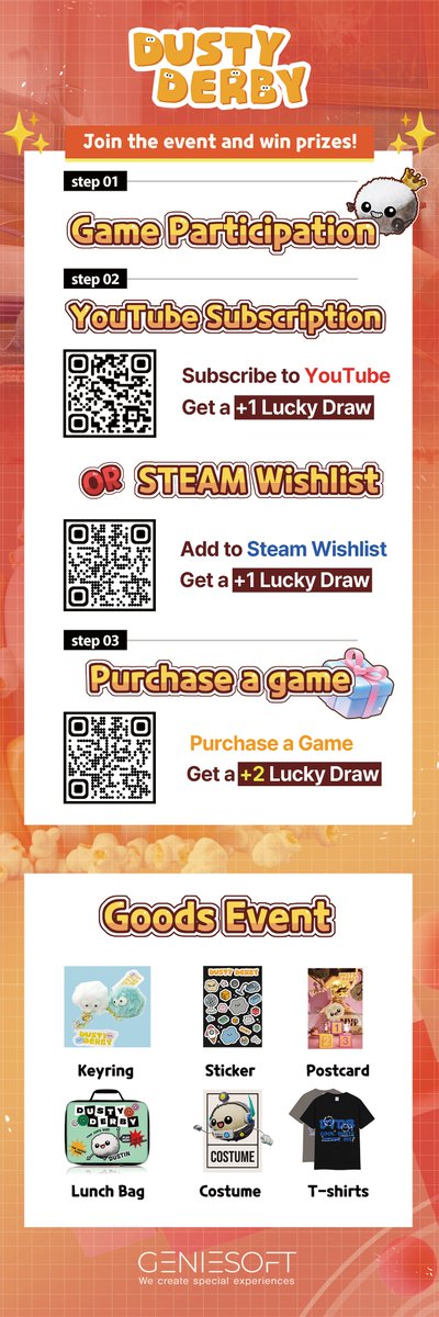 Dusty_Derby's tweet photo. Hello, everyone!

We’ll be holding a game demo 🎮 and a goodie giveaway event 🎁 with prize drawings!

📍 Location:
BEXCO, Exhibition Hall 1, Gwangju Global Game Center Booth

See you at G-STAR 2024! 😊 https://t.co/9NconLbNoK