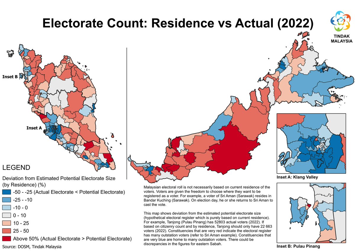 TindakV2's tweet photo. Special Maps and Charts for the 2nd anniversary of GE15

We will be presenting you thought provoking maps &amp; charts for a week.

Have you wondered why there are interstate traffic jams leading up to election day?

We don't necessarily vote where we live. This map shows that. https://t.co/XWCbm2ueXY