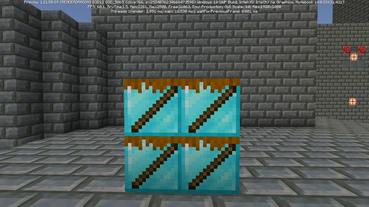 Did you know that #Minecraft Bedrock has atlas compositing? Instead of manually creating the same texture but different colours, you can let Minecraft do that for you! Not only that, you can also layer different PNGs on top of each other! Useful for tinker's construct.