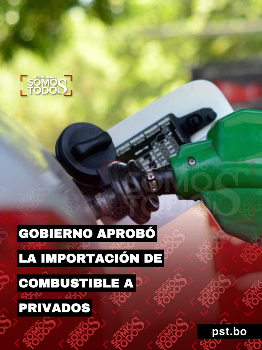 Emi_rdi's tweet photo. GOBIERNO APRUEBA LA LIBRE IMPORTACIÓN Y COMERCIALIZACIÓN DE COMBUSTIBLE A PRIVADOS
El decreto Supremo 2571 establece que la medida excepcional tendrá la duración de un año.
#PST #PeriodismoSomosTodos #Bolivia #Noticias https://t.co/BjW8jqqued