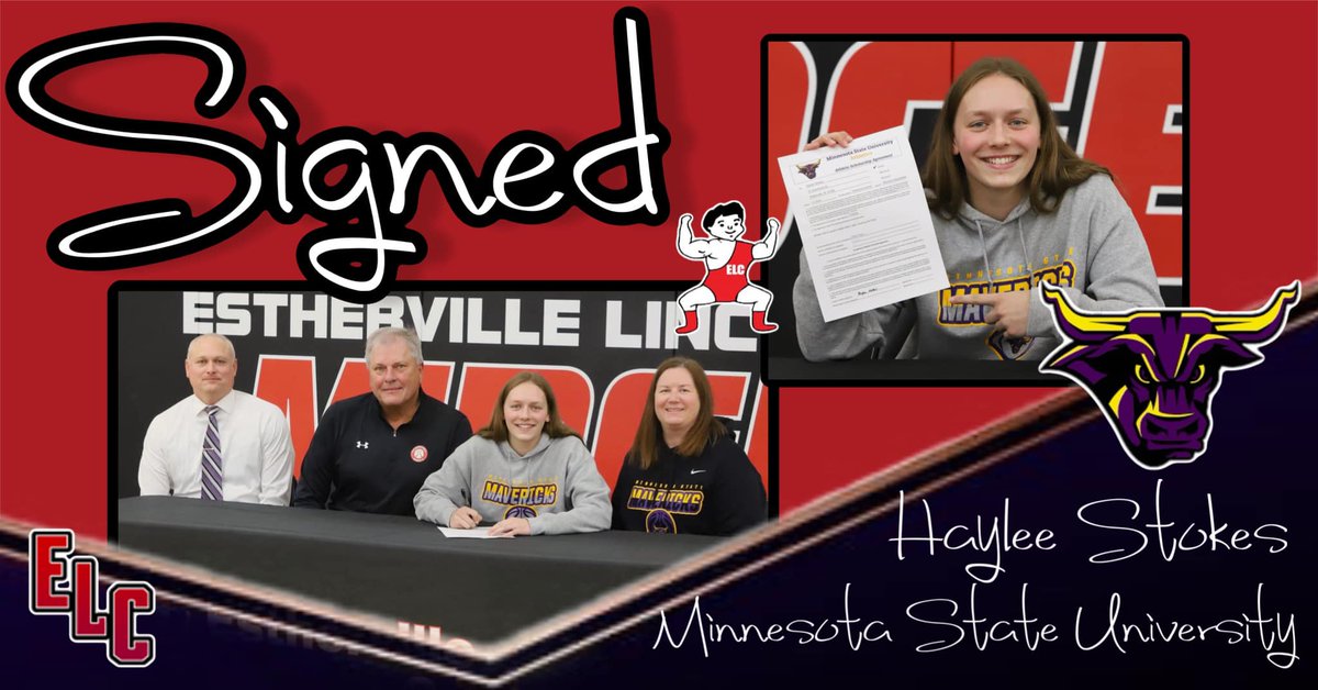 🎉Today ELC Senior, Haylee Stokes, officially signed to play basketball at Minnesota State University. 🏀 Congratulations, Haylee! 👏 But first, we look forward to watching you play your last season as an ELC Midget! ❤️🖤
<a href="/Elcgirlsbball/">ELC GIRLS BASKETBALL</a> 
<a href="/HayleeS_23/">Haylee Stokes</a>
<a href="/MinnStWBB/">MSUMavericksWBB</a> 
<a href="/ELCMidgets/">ELC Midgets</a>